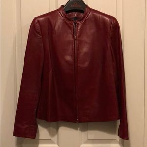 Genuine red leather Moto jacket